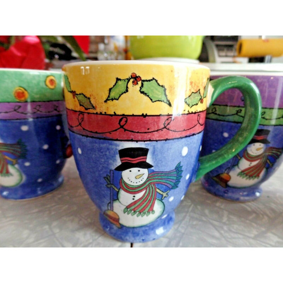 SANGO 4PC.SAKURA SUE ZIPKIN "SWEET SHOPPE CHRISTMAS" SERIES COFFEE/TEA MUG SET