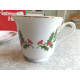 BEAUTIFUL KASHIMA "CHRISTMAS HOLLY" 8 PC. PORCELAIN CUP & SAUCER SET GOLD ACCENT