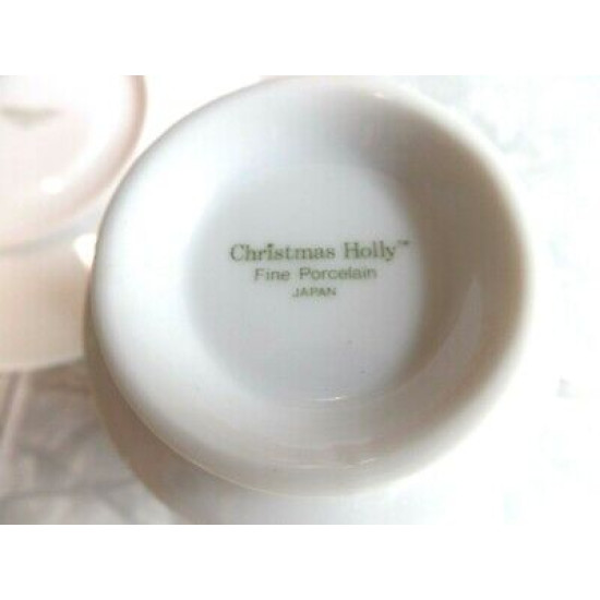 BEAUTIFUL KASHIMA "CHRISTMAS HOLLY" 8 PC. PORCELAIN CUP & SAUCER SET GOLD ACCENT