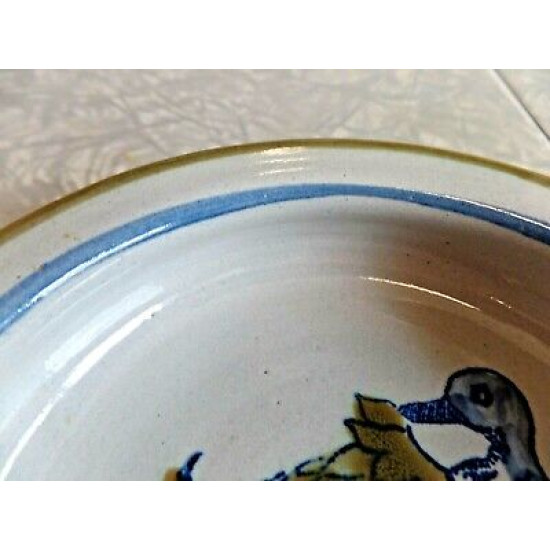 LOUISVILLE STONEWARE KENTUCKY RARE ROUND ASH TRAY in the "FLYING DUCK" PATTERN