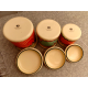 GOOSEBERRY PATCH EXC. COND. ENAMELWARE 6 PC. CANISTER SET CUTE "CHERRY" PATTERN