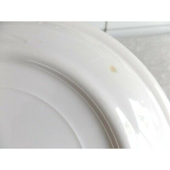 NOS 10PC. RETRO McNICOL CHINA U.S.A. 6 1/2" DINER BLACK EDGE SANDWICH PLATE SET