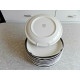 NOS 10PC. RETRO McNICOL CHINA U.S.A. 6 1/2" DINER BLACK EDGE SANDWICH PLATE SET