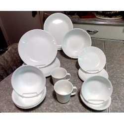 CORELLE by CORNING 19 PC. DINNERWARE SET in the CONTEMPORARY  "WINTER FROST"