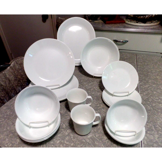 CORELLE by CORNING 19 PC. DINNERWARE SET in the CONTEMPORARY  "WINTER FROST"