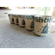 TIEN SHAN "WINTER WONDERLAND" CHRISTMAS TREE PATTERN 5 PC. GREEN SPONGE MUG SET