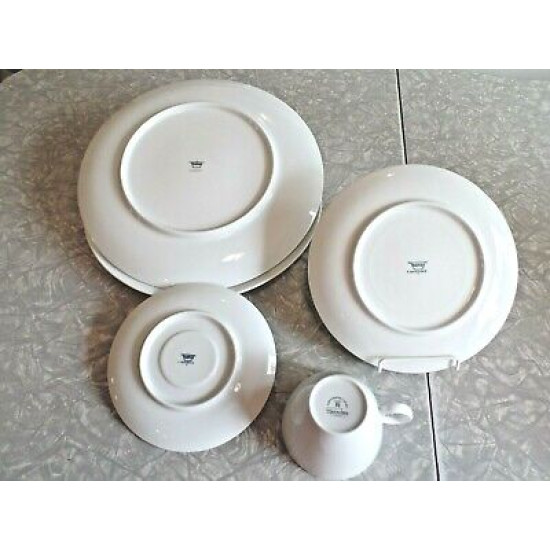 THOMAS FINE CHINA GERMANY 5 PC. DINNERWARE SET in the ROSENTHAL "LOFT WHITE"