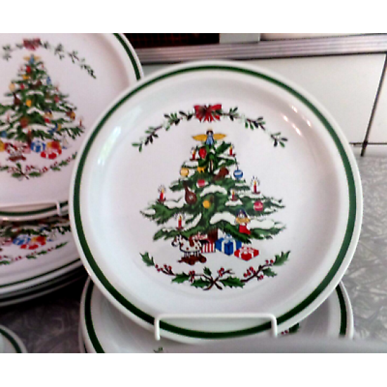 TMAS TREE STONEWARE 18 PC. DINNERWARE SET