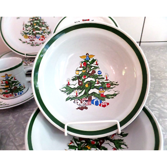 TMAS TREE STONEWARE 18 PC. DINNERWARE SET