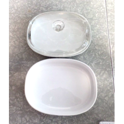3 Pc. Corning Ware French White 1.8L Casserole Dishes F-6-B with Lid USA Made