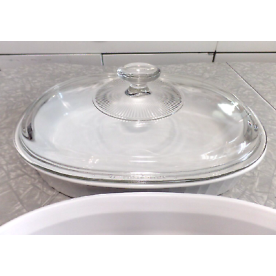 3 Pc. Corning Ware French White 1.8L Casserole Dishes F-6-B with Lid USA Made