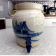 PAUL STORIE POTTERY MARSHALL,TX. BARN DESIGN 2 GAL. COOLER CROCK DISPENSER W/LID