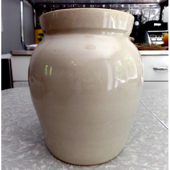 PAUL STORIE POTTERY MARSHALL,TX. BARN DESIGN 2 GAL. COOLER CROCK DISPENSER W/LID