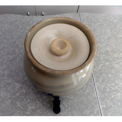 PAUL STORIE POTTERY MARSHALL,TX. BARN DESIGN 2 GAL. COOLER CROCK DISPENSER W/LID