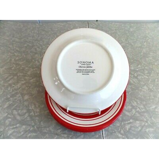 SONOMA LIFESTYLES 3 PC. SALAD/LUNCH PLATE SET in the "CHERRIES JUBILEE" PATTERN