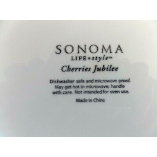 SONOMA LIFESTYLES 3 PC. SALAD/LUNCH PLATE SET in the "CHERRIES JUBILEE" PATTERN