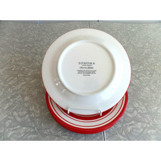 SONOMA LIFESTYLES 3 PC. SALAD/LUNCH PLATE SET in the "CHERRIES JUBILEE" PATTERN