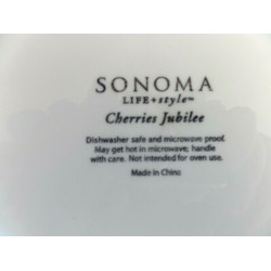 SONOMA LIFESTYLES 3 PC. SALAD/LUNCH PLATE SET in the "CHERRIES JUBILEE" PATTERN
