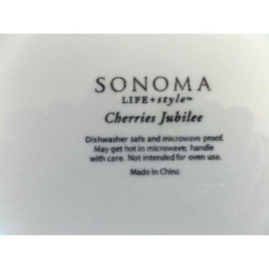 SONOMA LIFESTYLES 3 PC. SALAD/LUNCH PLATE SET in the "CHERRIES JUBILEE" PATTERN