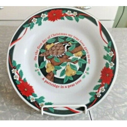 TIEN SHAN "DECK the HALLS" 12 DAYS of CHRISTMAS 7 1/2" LUNCH/SALAD PLATES
