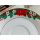 5 PC. SET of TIEN SHAN POINSETTIA  SAUCERS +1 CUP in the "DECK the HALLS PATTERN