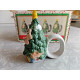 WORLD BAZAAR PORCELAIN HAND PAINTED "CHRISTMAS TREE" NAPKIN RINGS