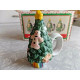 WORLD BAZAAR PORCELAIN HAND PAINTED "CHRISTMAS TREE" NAPKIN RINGS
