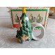 WORLD BAZAAR PORCELAIN HAND PAINTED "CHRISTMAS TREE" NAPKIN RINGS