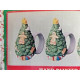 WORLD BAZAAR PORCELAIN HAND PAINTED "CHRISTMAS TREE" NAPKIN RINGS
