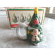 WORLD BAZAAR PORCELAIN HAND PAINTED "CHRISTMAS TREE" NAPKIN RINGS