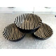 JOSEPH ABBOUD CHINA 3 PC. SOUP BOWL SET in the POPULAR "ZEBRA" PRINT PATTERN