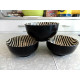 JOSEPH ABBOUD CHINA 3 PC. SOUP BOWL SET in the POPULAR "ZEBRA" PRINT PATTERN