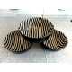 JOSEPH ABBOUD CHINA 3 PC. SOUP BOWL SET in the POPULAR "ZEBRA" PRINT PATTERN