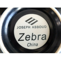 JOSEPH ABBOUD CHINA 3 PC. SOUP BOWL SET in the POPULAR "ZEBRA" PRINT PATTERN