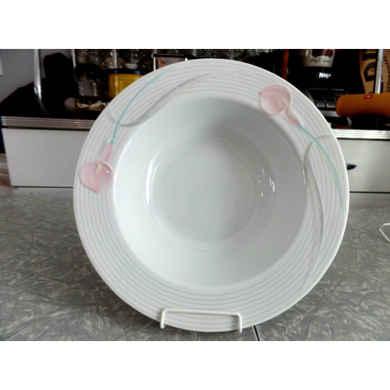MIKASA FINE CHINA 10 1/4" RIMMED SERVING BOWL " in the "SERENADE" PINK PATTERN