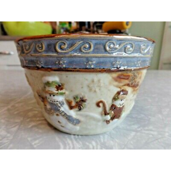 ST. NICHOLAS SQUARE SNOWMAN DESIGN "FOREST FRIENDS"  5 3/4" SOUP/CEREAL BOWL