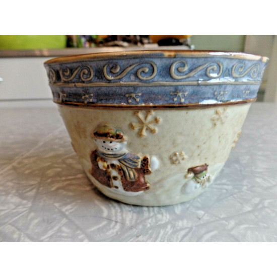 ST. NICHOLAS SQUARE SNOWMAN DESIGN "FOREST FRIENDS"  5 3/4" SOUP/CEREAL BOWL