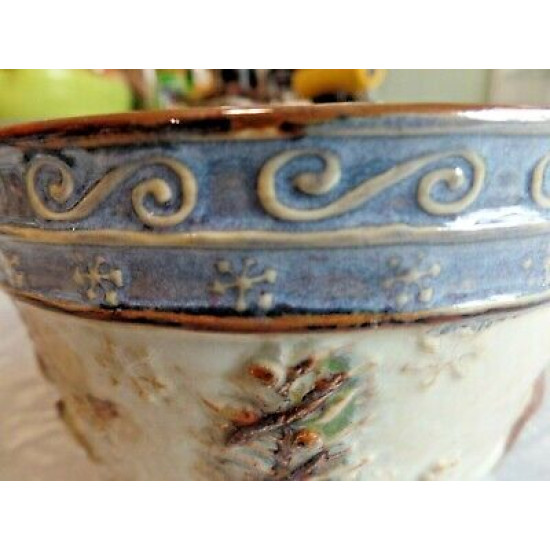 ST. NICHOLAS SQUARE SNOWMAN DESIGN "FOREST FRIENDS"  5 3/4" SOUP/CEREAL BOWL