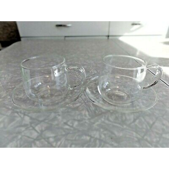 NEW VISTABELLO 2 PC. SET of BOROSILICATE GLASS CUP and SAUCER