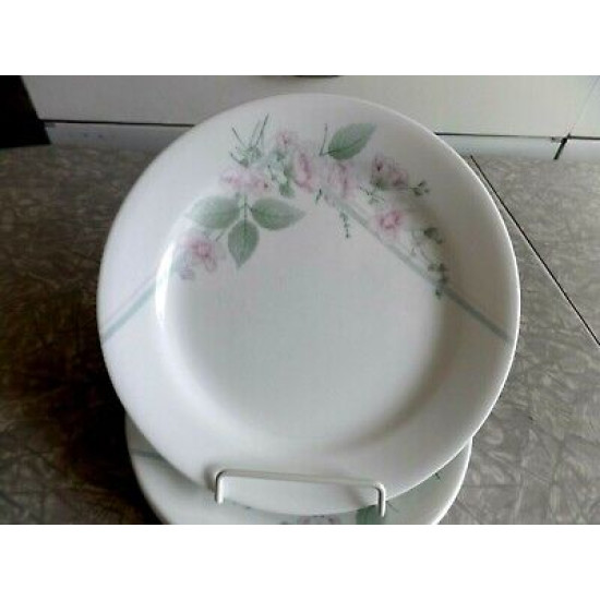 CORELLE 6 PC. BREAD & BUTTER PLATE SET in the BEAUTIFUL "VERANDA" ROSE PATTERN