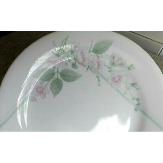 CORELLE 6 PC. BREAD & BUTTER PLATE SET in the BEAUTIFUL "VERANDA" ROSE PATTERN