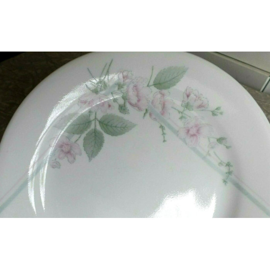 CORELLE 6 PC. BREAD & BUTTER PLATE SET in the BEAUTIFUL "VERANDA" ROSE PATTERN