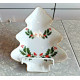 BEAUTIFUL KASHIMA "CHRISTMAS HOLLY" PORCELAIN TREE SHAPED CANDY DISH GOLD ACCENT