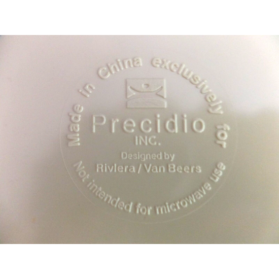 PRECIDIO INC. RIVIERA/VAN BEERS 16 PC. IVORY MELAMINE PLATE SET  LEAF PATTERN