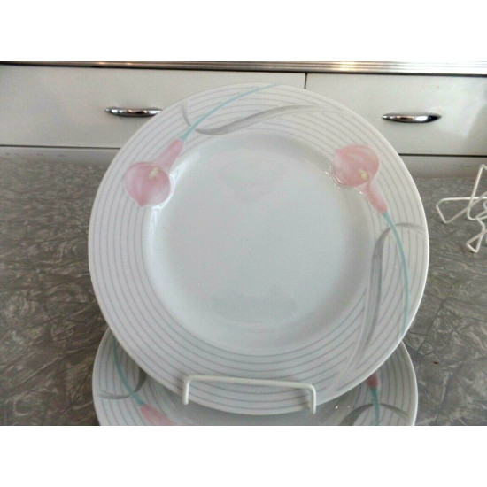 2 PC. MIKASA FINE CHINA 8" SALAD/LUNCH PLATE SET in the "SERENADE" PINK PATTERN