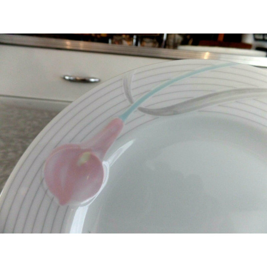 2 PC. MIKASA FINE CHINA 8" SALAD/LUNCH PLATE SET in the "SERENADE" PINK PATTERN