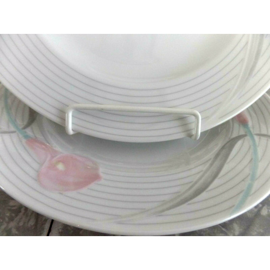 2 PC. MIKASA FINE CHINA 8" SALAD/LUNCH PLATE SET in the "SERENADE" PINK PATTERN