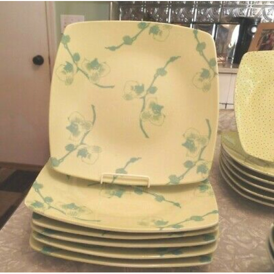 NEVR USED"TRISH RICHMAN"SPRING LIME STARDUST BLUE TURQUOISE 24PC. DINNERWARE SET