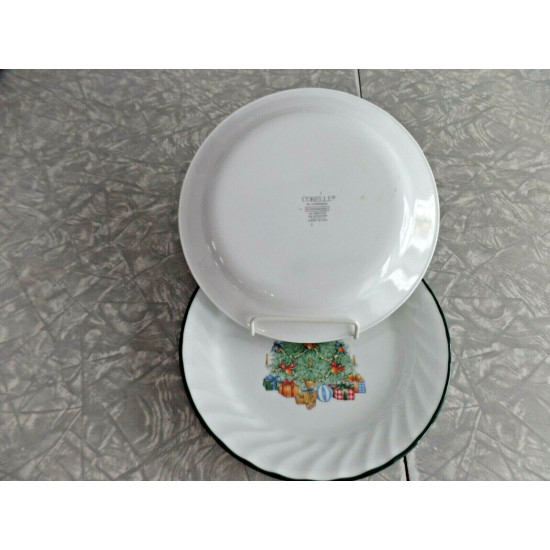 CORELLE 4 PC. BREAD/DESSERT PLATE SET in the "HOLIDAY MAGIC" SWIRL PATTERN