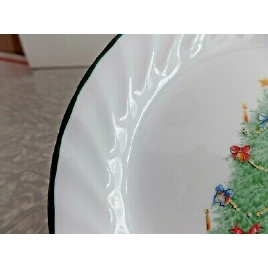 CORELLE 4 PC. BREAD/DESSERT PLATE SET in the "HOLIDAY MAGIC" SWIRL PATTERN